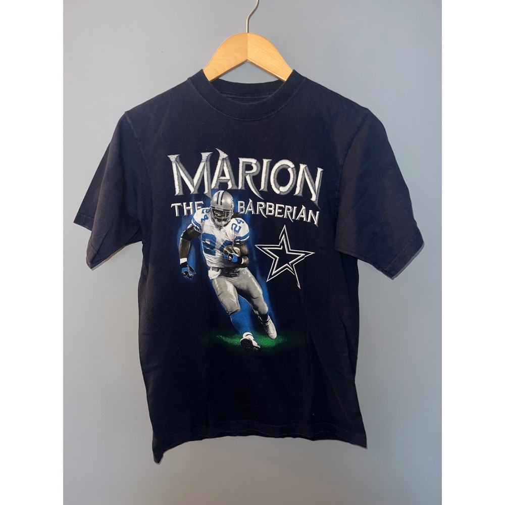 Reebok Dallas Cowboys Marion Barber The Barberian Navy Blue Graphic T-Shirt S‎